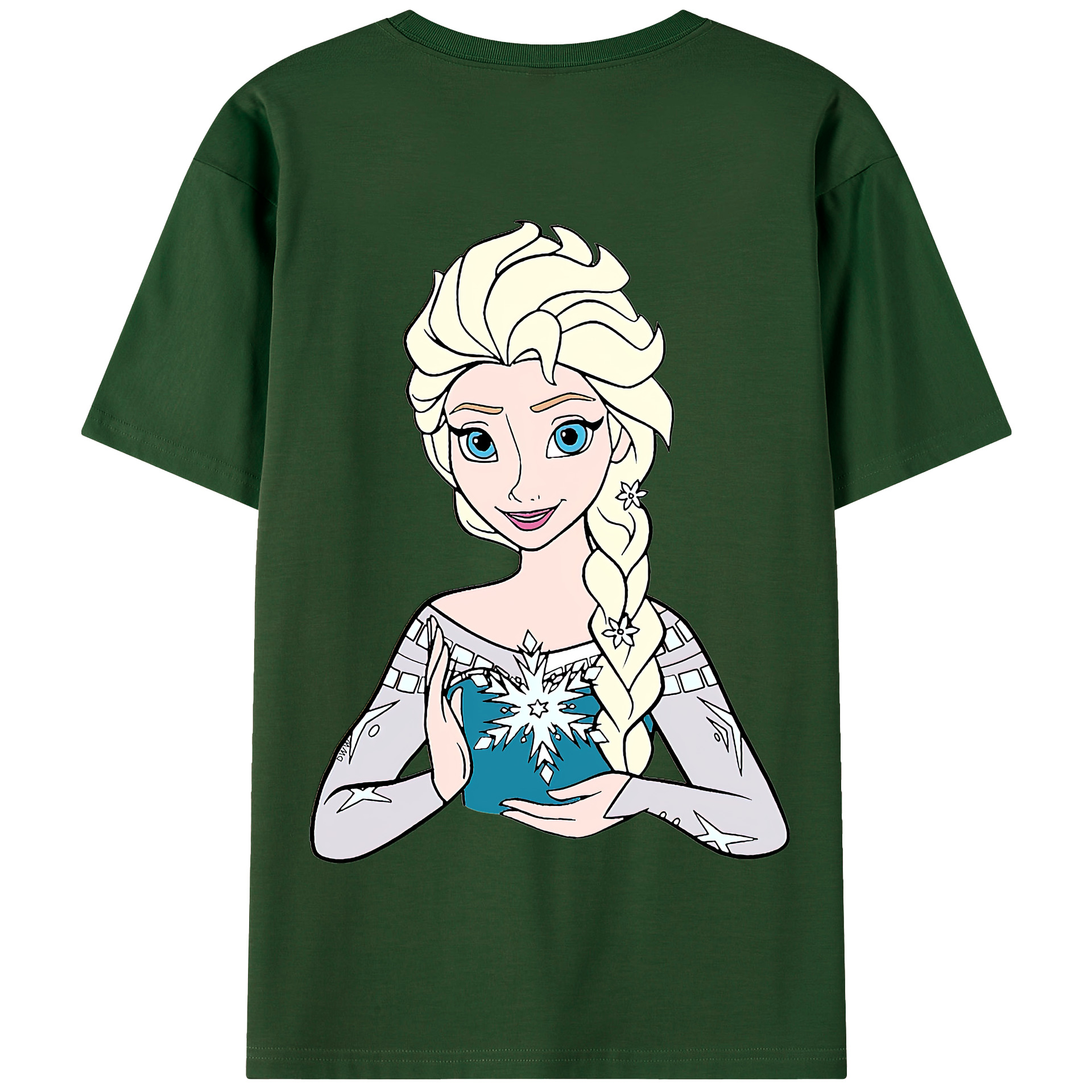 （画像用） アナと雪の女王 アンナ エルサ Frozen Anna Elsa 綿100％半袖Tシャツ（背面プリント）